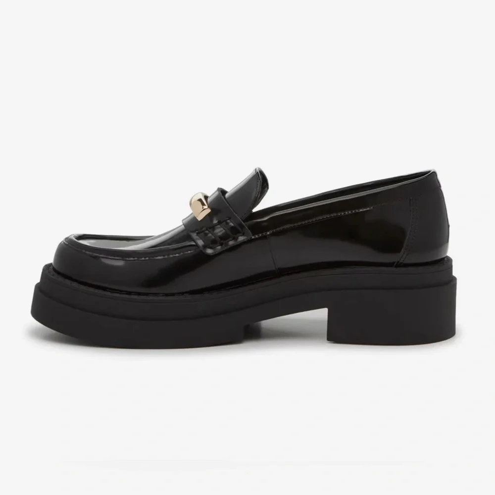 Steve Madden Elegant Black Leather Loafers Size 10 - Picture 3 of 16